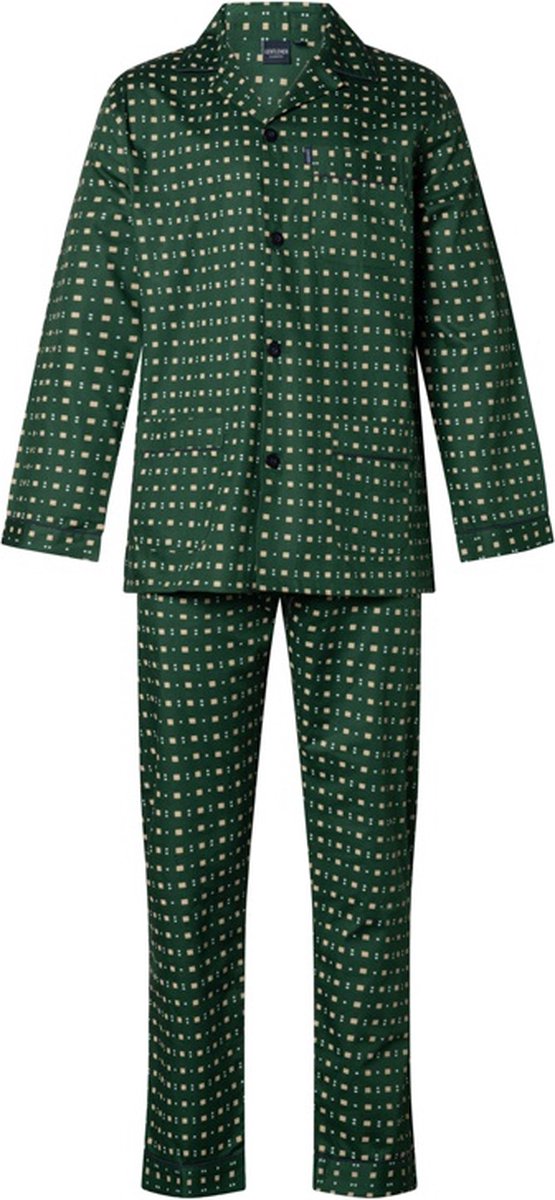 Gentlemen - klassieke heren pyjama 9429 met doorknoop - 100% katoen - groen - maat 48