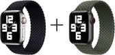 Combideal Geschikt voor Apple Watch Bandje 42/44/45mm - Nylon Solo - Zwart + Groen S