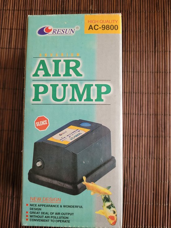 Luchtpomp Resun AC 9800 2.5w incl.luchtsteen en luchtslang