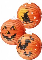 lampionnen Halloween 22 cm papier oranje 3 stuks