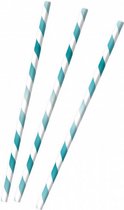 rietjes gestreept 23 cm papier blauw/wit 12 stuks