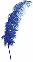struisvogelveer 50 cm veren blauw