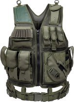 Tactisch vest - Tactical vest - Outdoor - Survival vest - Survivallen - Beschermingsvest - Hiken - Legergroen