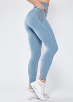 Sportax™ Sportlegging - Sportkleding Dames - Sportbroek - Yoga - Hardloop kleding - High Waist - Blauw - Maat M