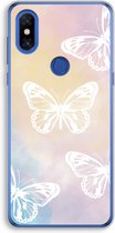 Case Company® - Xiaomi Mi Mix 3 hoesje - White butterfly - Soft Cover Telefoonhoesje - Bescherming aan alle Kanten en Schermrand