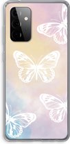 Case Company® - Samsung Galaxy A72 hoesje - White butterfly - Soft Cover Telefoonhoesje - Bescherming aan alle Kanten en Schermrand