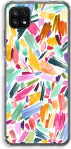 Case Company® - Samsung Galaxy A22 5G hoesje - Watercolor Brushstrokes - Soft Cover Telefoonhoesje - Bescherming aan alle Kanten en Schermrand