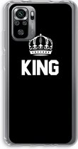 Case Company® - Xiaomi Redmi Note 10S hoesje - King zwart - Soft Cover Telefoonhoesje - Bescherming aan alle Kanten en Schermrand