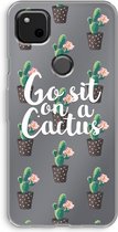 Case Company® - Google Pixel 4a hoesje - Cactus quote - Soft Cover Telefoonhoesje - Bescherming aan alle Kanten en Schermrand