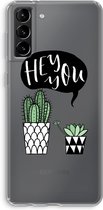 Case Company® - Samsung Galaxy S21 Plus hoesje - Hey you cactus - Soft Cover Telefoonhoesje - Bescherming aan alle Kanten en Schermrand
