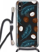 Case Company® - iPhone XS Max hoesje met Koord - Kokosnoot - Telefoonhoesje met Zwart Koord - Extra Bescherming aan alle Kanten en Over de Schermrand