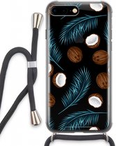 Case Company® - iPhone 8 Plus hoesje met Koord - Kokosnoot - Telefoonhoesje met Zwart Koord - Extra Bescherming aan alle Kanten en Over de Schermrand