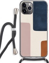 Case Company® - iPhone 11 Pro Max hoesje met Koord - Geo #5 - Telefoonhoesje met Zwart Koord - Extra Bescherming aan alle Kanten en Over de Schermrand