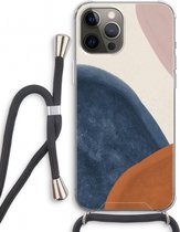 Case Company® - iPhone 12 Pro hoesje met Koord - Geo #1 - Telefoonhoesje met Zwart Koord - Extra Bescherming aan alle Kanten en Over de Schermrand