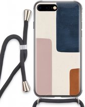 Case Company® - iPhone 8 Plus hoesje met Koord - Geo #5 - Telefoonhoesje met Zwart Koord - Extra Bescherming aan alle Kanten en Over de Schermrand
