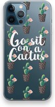 Case Company® - iPhone 12 Pro hoesje - Cactus quote - Soft Cover Telefoonhoesje - Bescherming aan alle Kanten en Schermrand