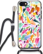 Case Company® - iPhone 7 hoesje met Koord - Watercolor Brushstrokes - Telefoonhoesje met Zwart Koord - Extra Bescherming aan alle Kanten en Over de Schermrand