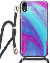 Case Company® - iPhone XR hoesje met Koord - Zweverige regenboog - Telefoonhoesje met Zwart Koord - Extra Bescherming aan alle Kanten en Over de Schermrand