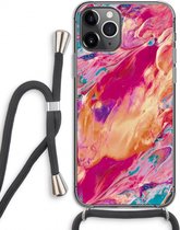 Case Company® - iPhone 11 Pro hoesje met Koord - Pastel Echoes - Telefoonhoesje met Zwart Koord - Extra Bescherming aan alle Kanten en Over de Schermrand