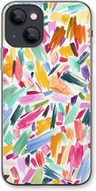 Case Company® - iPhone 13 hoesje - Watercolor Brushstrokes - Soft Cover Telefoonhoesje - Bescherming aan alle Kanten en Schermrand