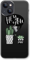 Case Company® - iPhone 13 hoesje - Hey you cactus - Soft Cover Telefoonhoesje - Bescherming aan alle Kanten en Schermrand