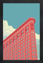 JUNIQE - Poster in houten lijst Flatiron Building New York City -30x45