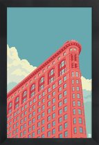 JUNIQE - Poster met houten lijst Flatiron Building New York City