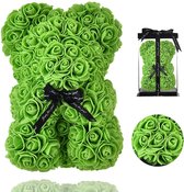 ZeyMem | Rozen beer Groen Incl. Gift Box | 25 cm | Valentijnsdag cadeau | Moederdag | Roos | Cadeau | Bloem | Verjaardag | Jubilea | Cadeau Voor haar | Valentijn | Rozenbeer