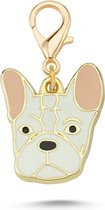 Halsband Hanger-Huisdier Sierraden - Huisdier Jewellery - Charm Badel Hanger - French Bulldog Wit