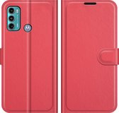 Motorola Moto G60 Hoesje - Mobigear - Classic Serie - Kunstlederen Bookcase - Rood - Hoesje Geschikt Voor Motorola Moto G60