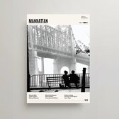Manhattan Poster - Minimalist Filmposter A3 - Manhattan Movie Poster - Manhattan Merchandise - Vintage Posters