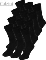 12 paar Calzini katoen Heren Sokken naadloos - 39-42 - Zwart