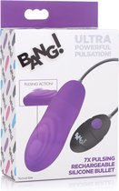 7X Pulsing Rechargeable Silicone Bullet - Purple - Bullets & Mini Vibrators purple