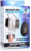 20X Deluxe Dual Vibrating Head Teaser - Masturbators & Strokers clear