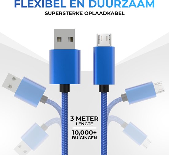 Câble USB vers Micro USB Pour Console & Manette PS4 (3m)