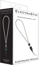 Metallic Adjustable Scrotal Loop - Electric Stim Device black,silver
