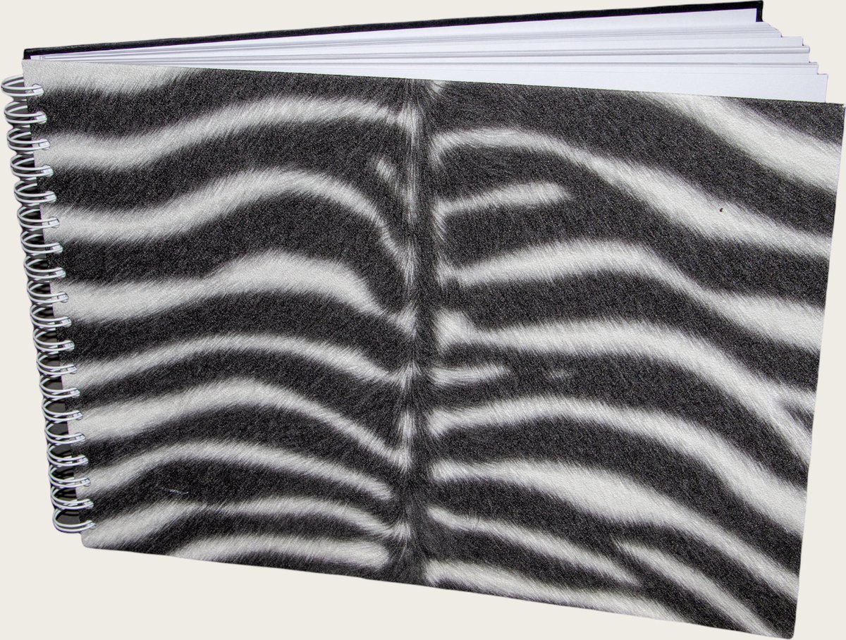 Luxe Schetsboek Tekenblok - A4 - 21x29,7cm - 140grams wit papier - Zebra - Ringband - WireO