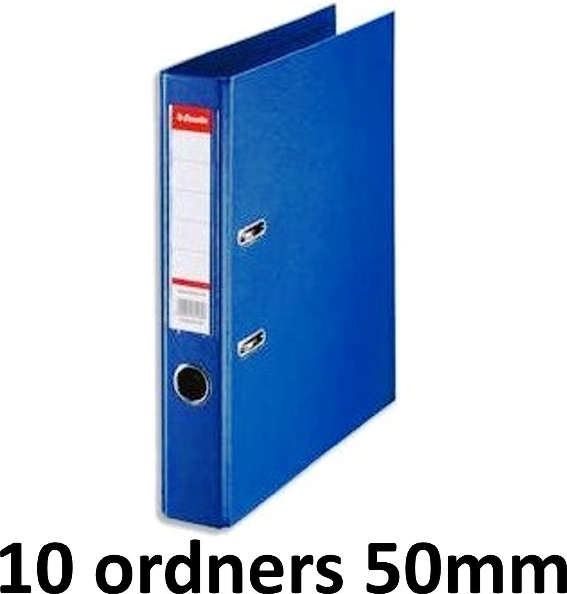 10 x Esselte Ordner Basic - rug 50mm - A4 - Blauw