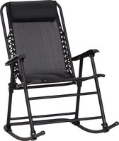 Outsunny Rocking chair balançoire chaise longue à bascule chaise à bascule pliable jusqu'à 120 kg 84A-099-1
