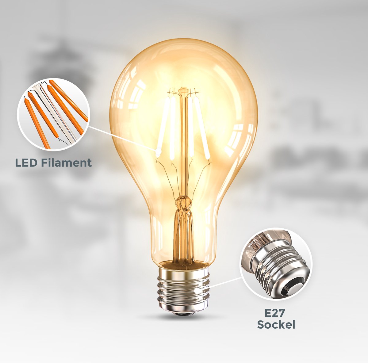 B.K.Licht - Ampoule connectée E14 - dimmable - ampoule intelligente - lampe  LED WiFi 
