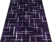 Woonkamer design vloerkleed Laagpolig vloerkleed Rasterpatroon Zacht pool paars