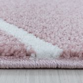 Woonkamer vloerkleed Laagpolig vloerkleed Golfpatroon lijnen Kleur Roze