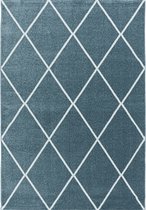 Woonkamer vloerkleed Laagpolig vloerkleed Ruitpatroon Kleur Blauw
