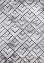 Laagpolig design vloerkleed Woonkamer vloerkleed Marble Pattern Lines Diamonds Bronze