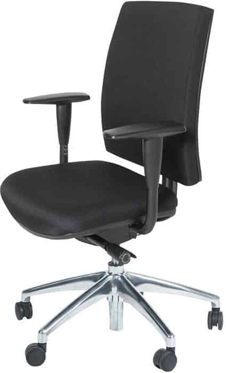 Ergonomische Bureaustoel | ARBO - 350-NEN | zit en rug stof zwart / Chrome kruisvoet | Lendensteun