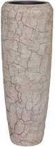 Bloempot - Deco Vaas "Crepa" - beige - 97 cm hoog, diameter 34 cm
