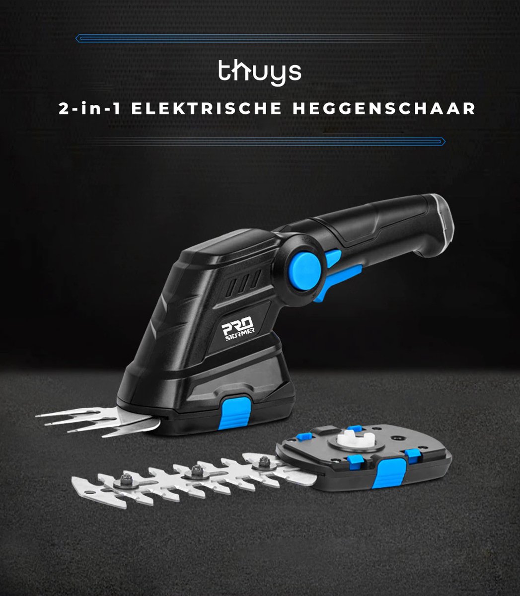 Thuys 2-in-1 Heggenschaar - Elektrische Heggenschaar - Ergonomische Grip - Tuingereedschap met Accu - Handzaam & Functioneel