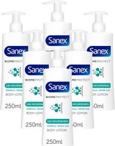 6x Sanex Bodylotion BiomeProtect 24h Nourishing 250 ml