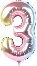 Folieballon / Cijferballon Multicolor XL - getal 3 - 82cm
