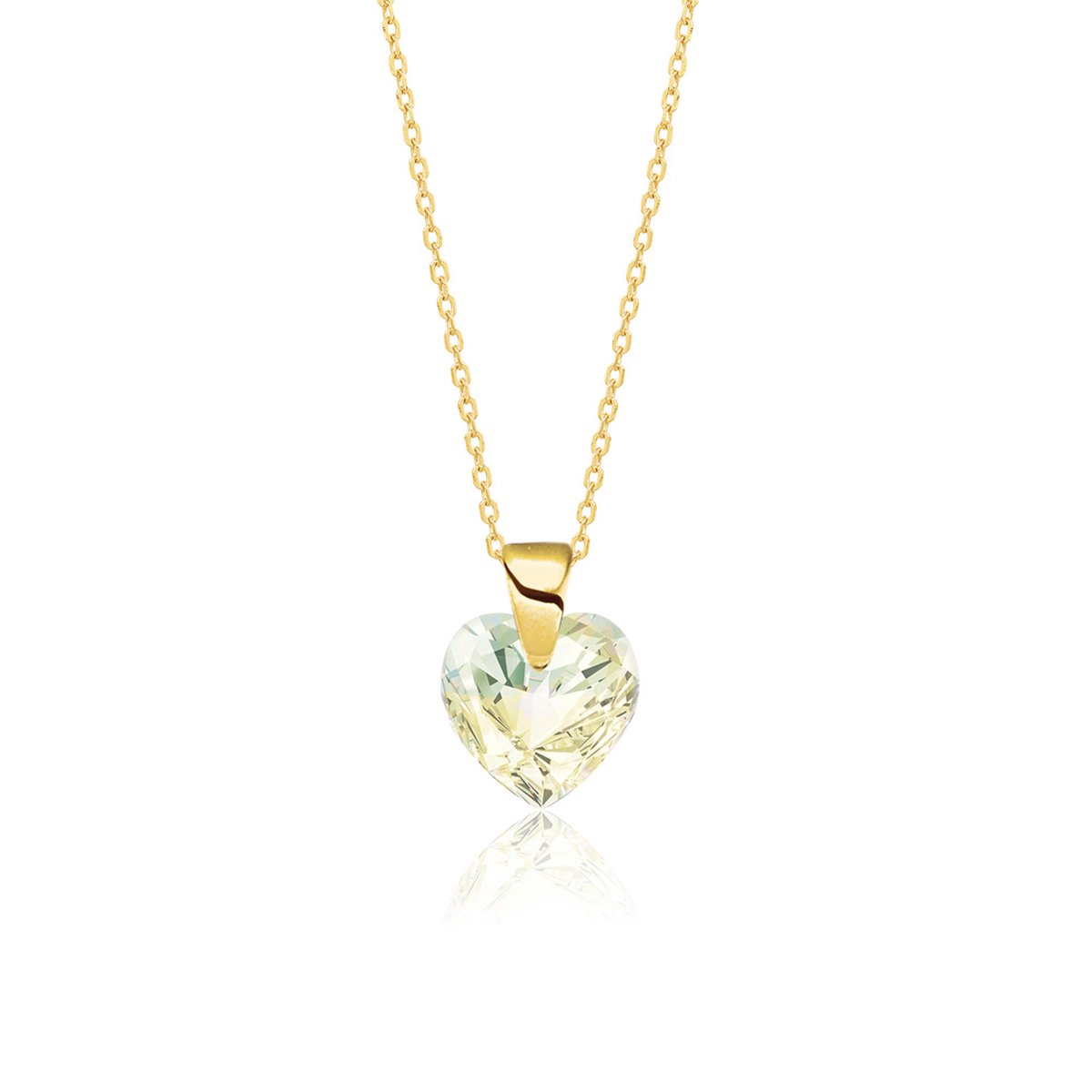 Montebello Ketting Aella KHG446 - Swarovski Hart - 925 Zilver Verguld - Ø10mm - 40cm